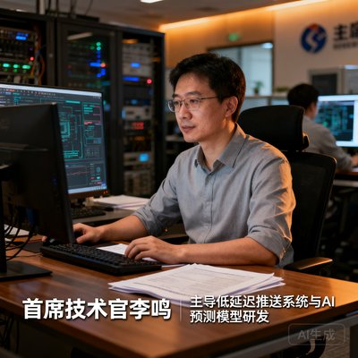 首席技术官李鸣，主导低延迟推送系统与AI预测模型研发